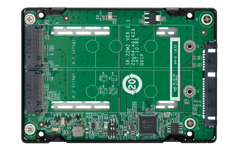 QNAP adaptér QDA-A2MAR (2x M.2 SSD SATA sloty v 2, 5" SATA rámčeku) 