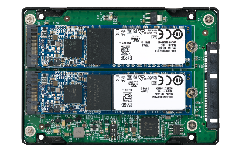 QNAP adaptér QDA-A2MAR (2x M.2 SSD SATA sloty v 2, 5" SATA rámčeku) 