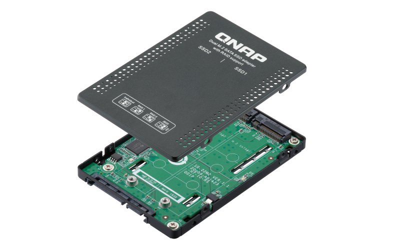 QNAP adaptér QDA-A2MAR (2x M.2 SSD SATA sloty v 2, 5" SATA rámečku) 