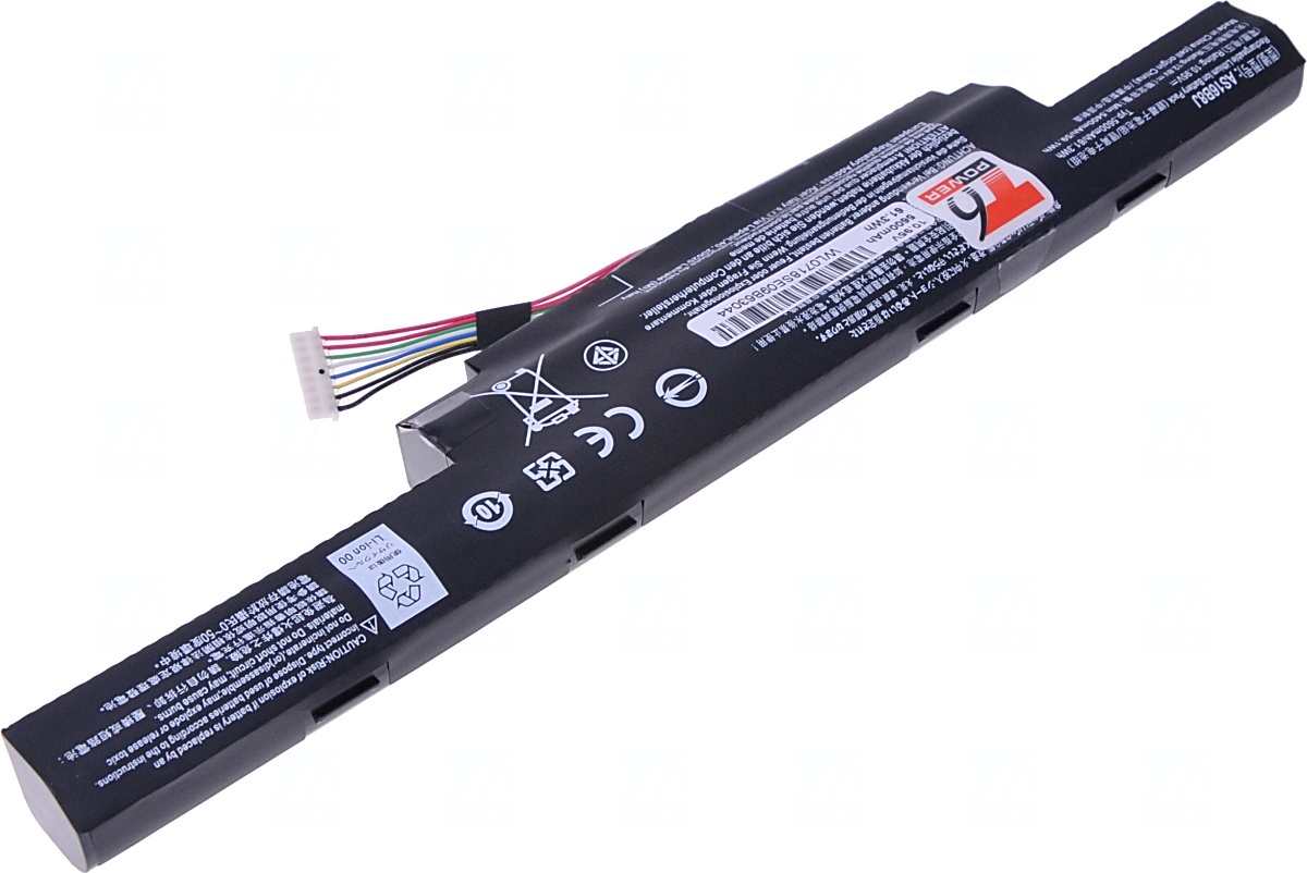 Batéria T6 Power Acer Aspire E5-575, E5-774, F5-573, TravelMate P256-G2, 5200mAh, 56Wh, 6cell 