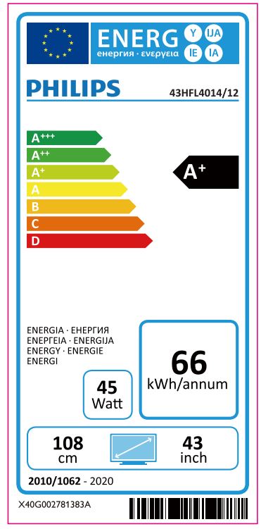 43" HTV Philips 43HFL4014 - PrimeSuite 