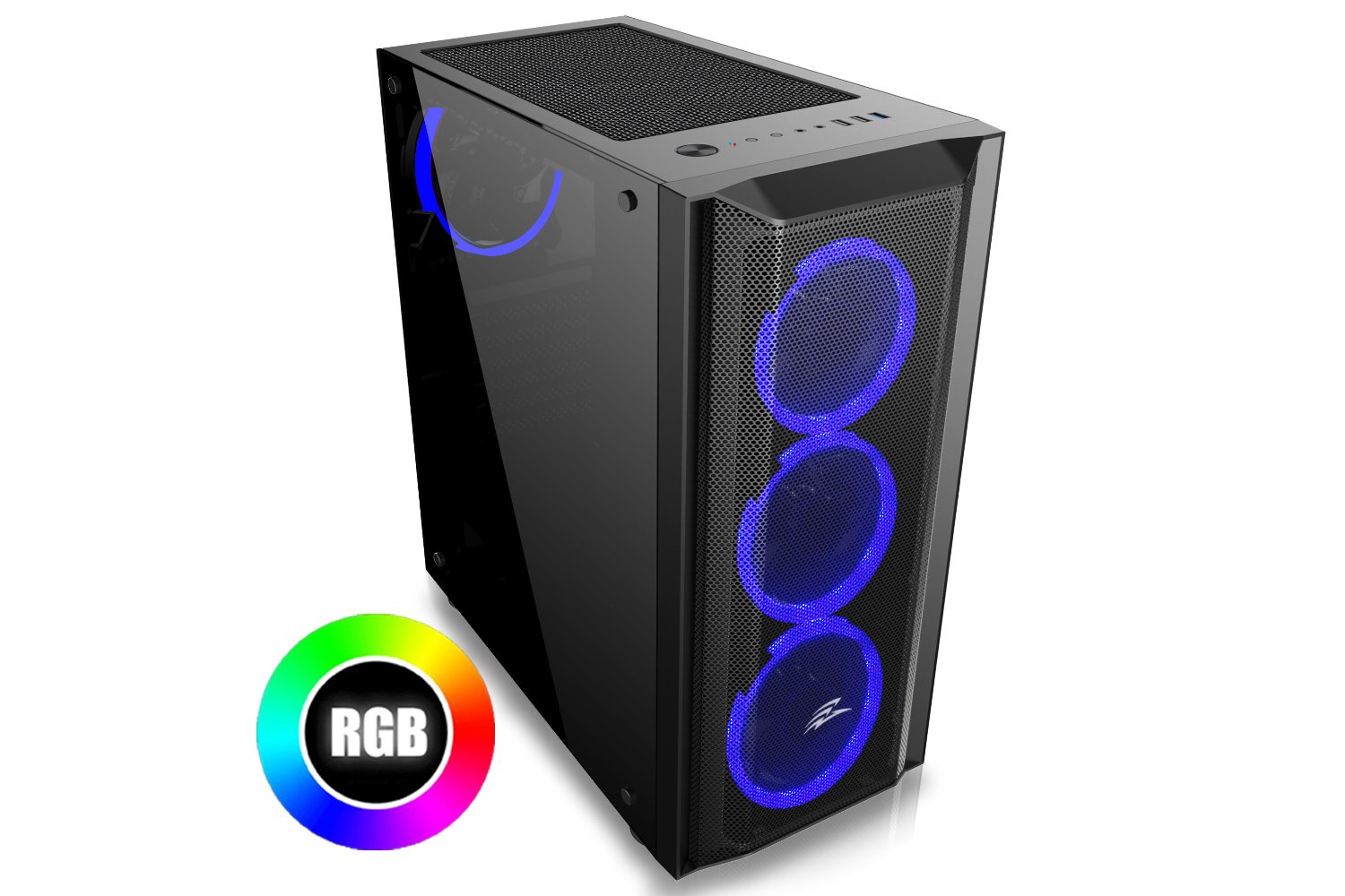 EVOLVEO Ptero Q1/ Midi Tower/ Transpar./ Čierna