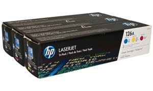 HP 126A trojbalenie - azúrová, purpurová, žltá
