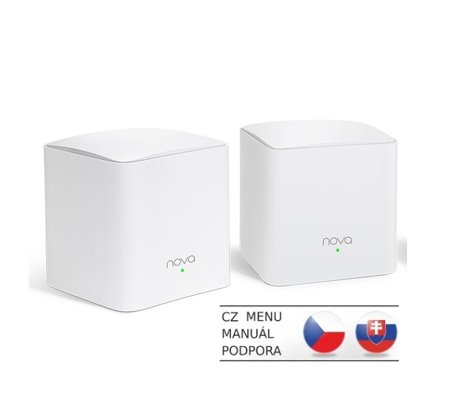 Tenda Nova MW3 (2-pack) WiFi AC1200 Mesh systém Dual Band, 2x LAN/ WAN, MU-MIMO, SMART aplikácie