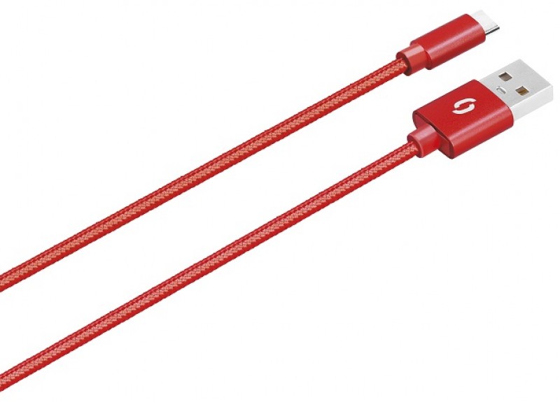 ALIGATOR PREMIUM Dátový kábel 2A, USB-C červená 