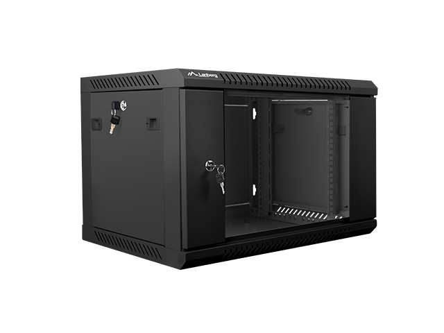 Nástenný rack 19&quot;&quot; 6U 600X450mm čierny flat pack 