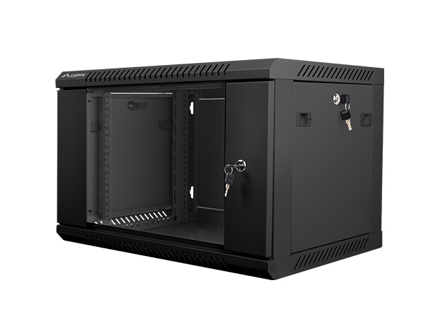 Nástenný rack 19"" 6U 600X450mm čierny flat pack
