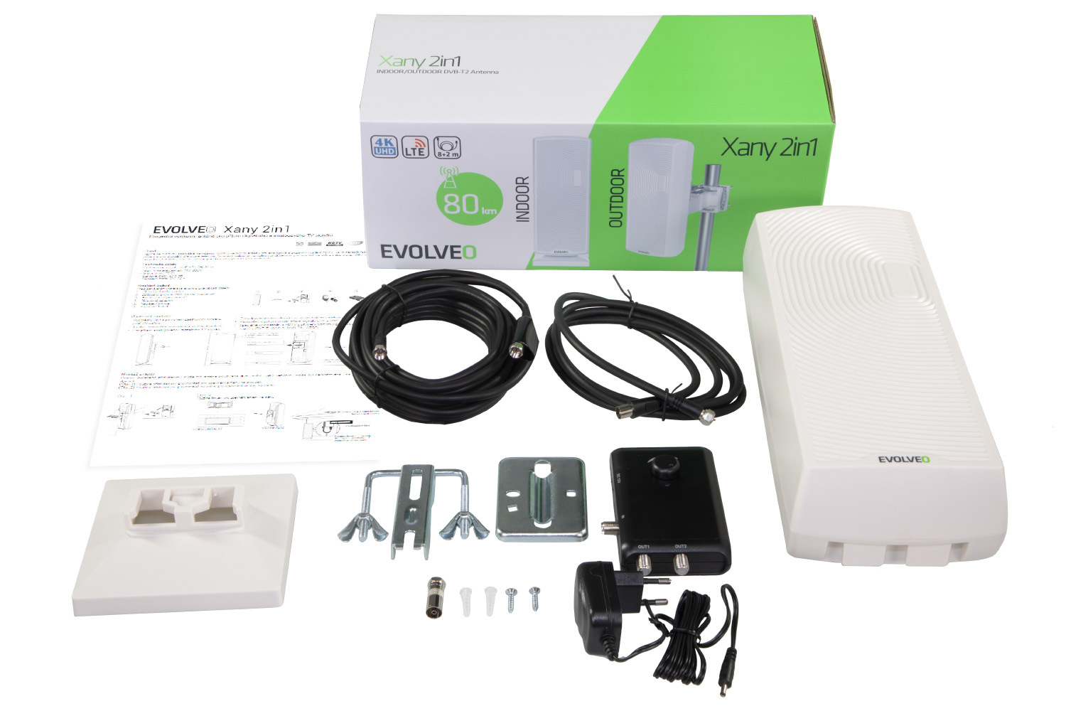 EVOLVEO Xany 2in1,  aktivní venkovní/ pokojová anténa DVB-T2, LTE filtr 