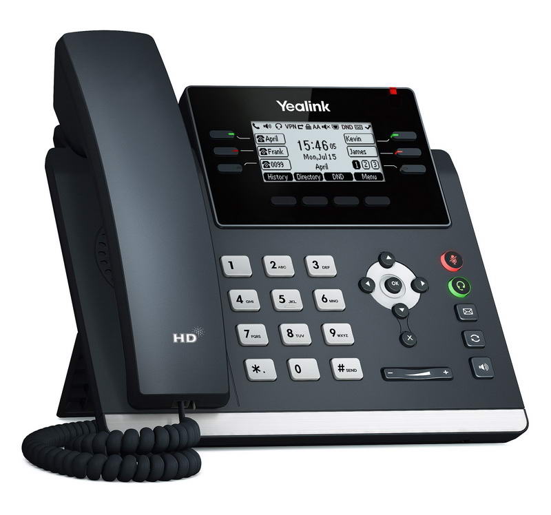 Yealink SIP-T42U SIP telefon, PoE, 2, 7" 192x64 LCD, 15 prog.tl., 2xUSB, GigE 