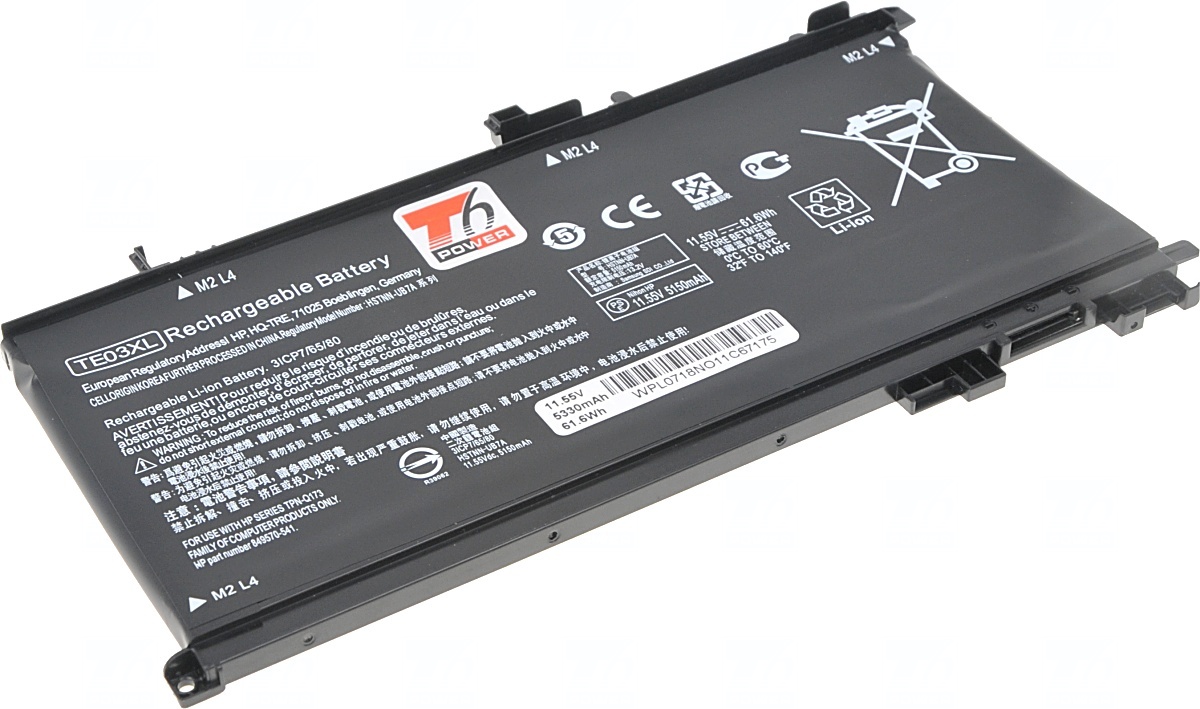 Batéria T6 Power pre HP Pavilion 15-bc000, 15-bc200, Omen 15-ax000, 5300mAh, 61Wh, 3cell, Li-pol
