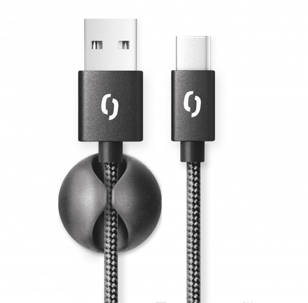 ALIGATOR PREMIUM 2A kábel, USB-C, čierny 