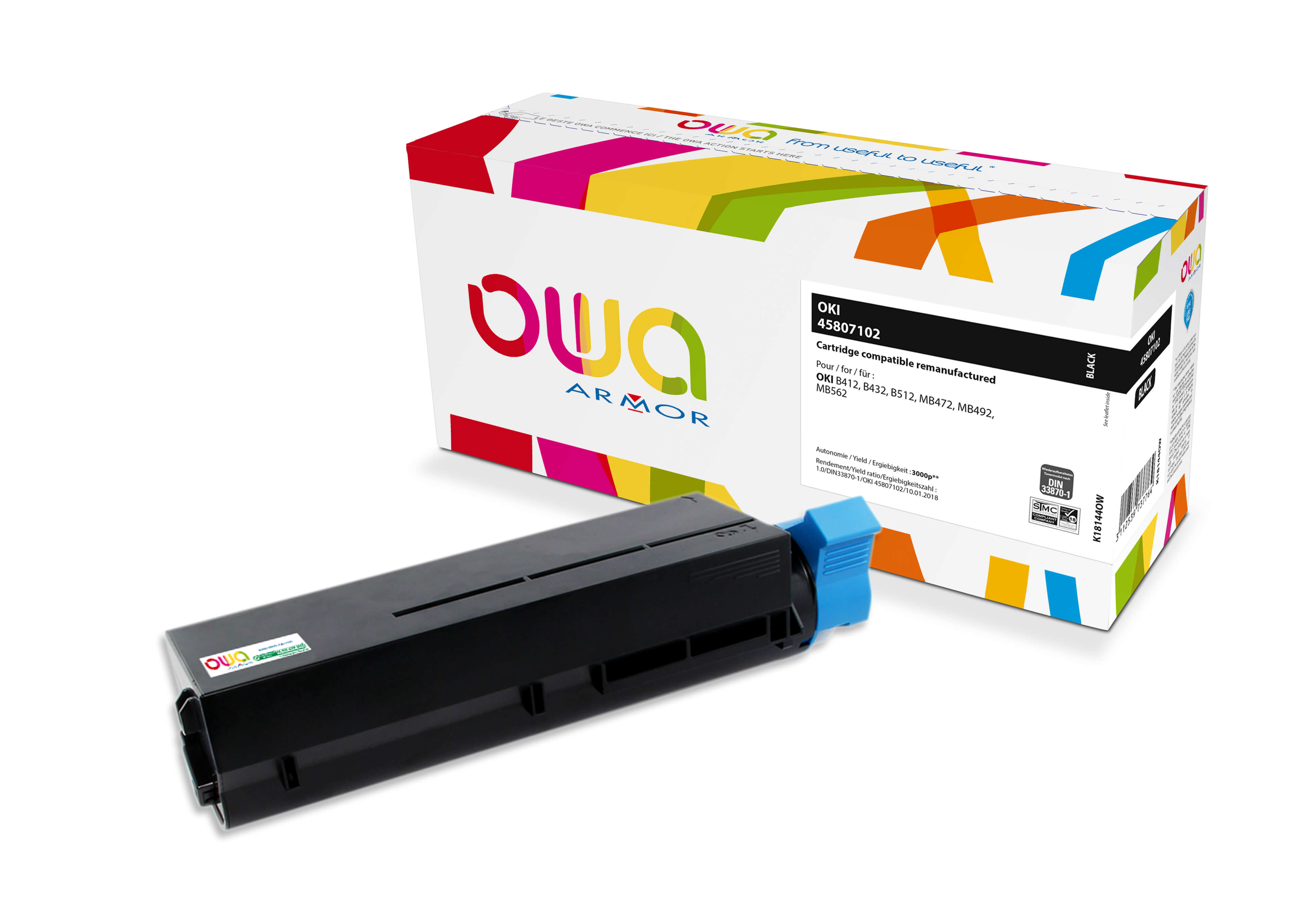 OWA Armor toner kompatibilný s OKI 45807102, čierna/ black