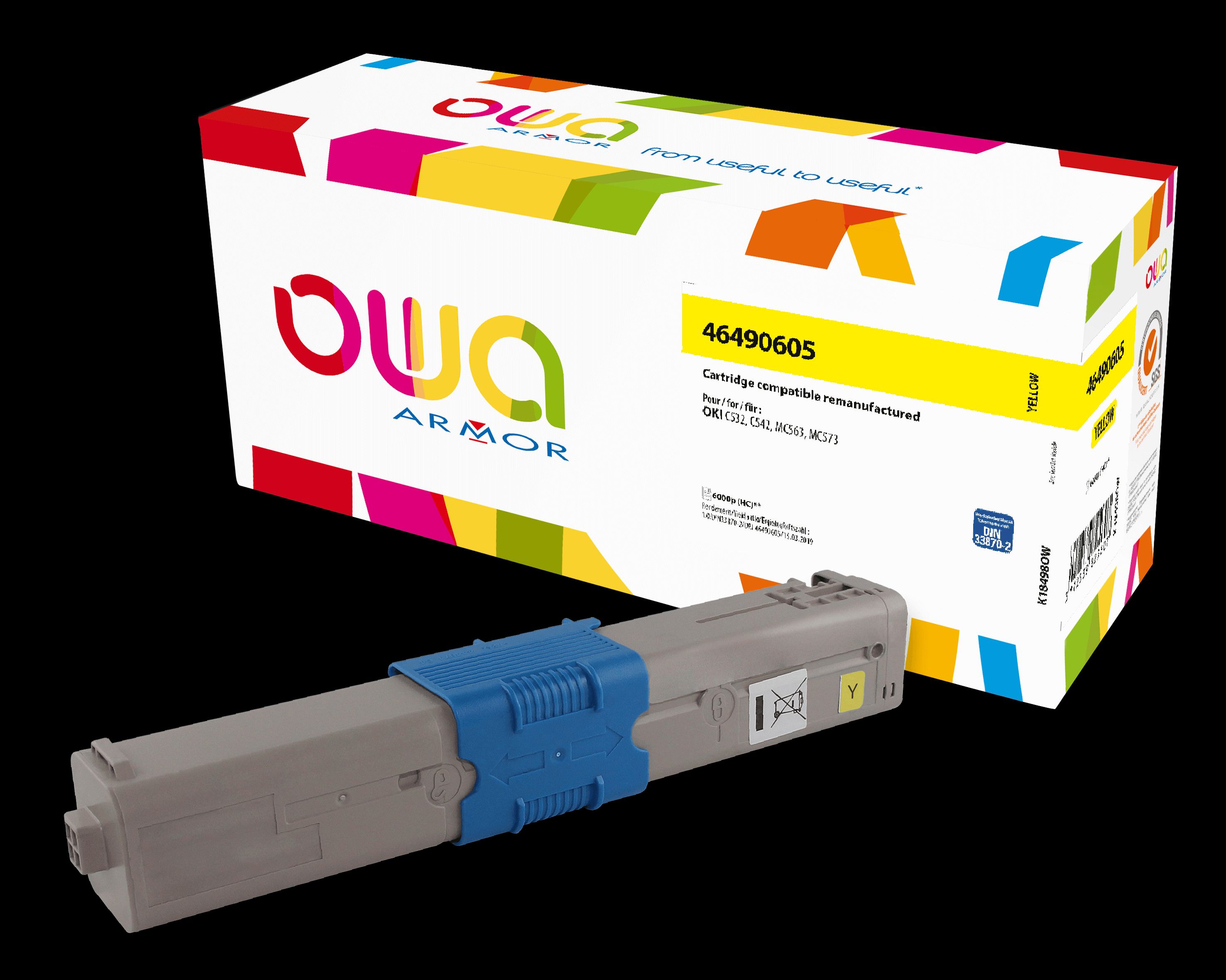 OWA Armor toner kompatibilný s OKI 46490605, 6000st, žltá/ yellow