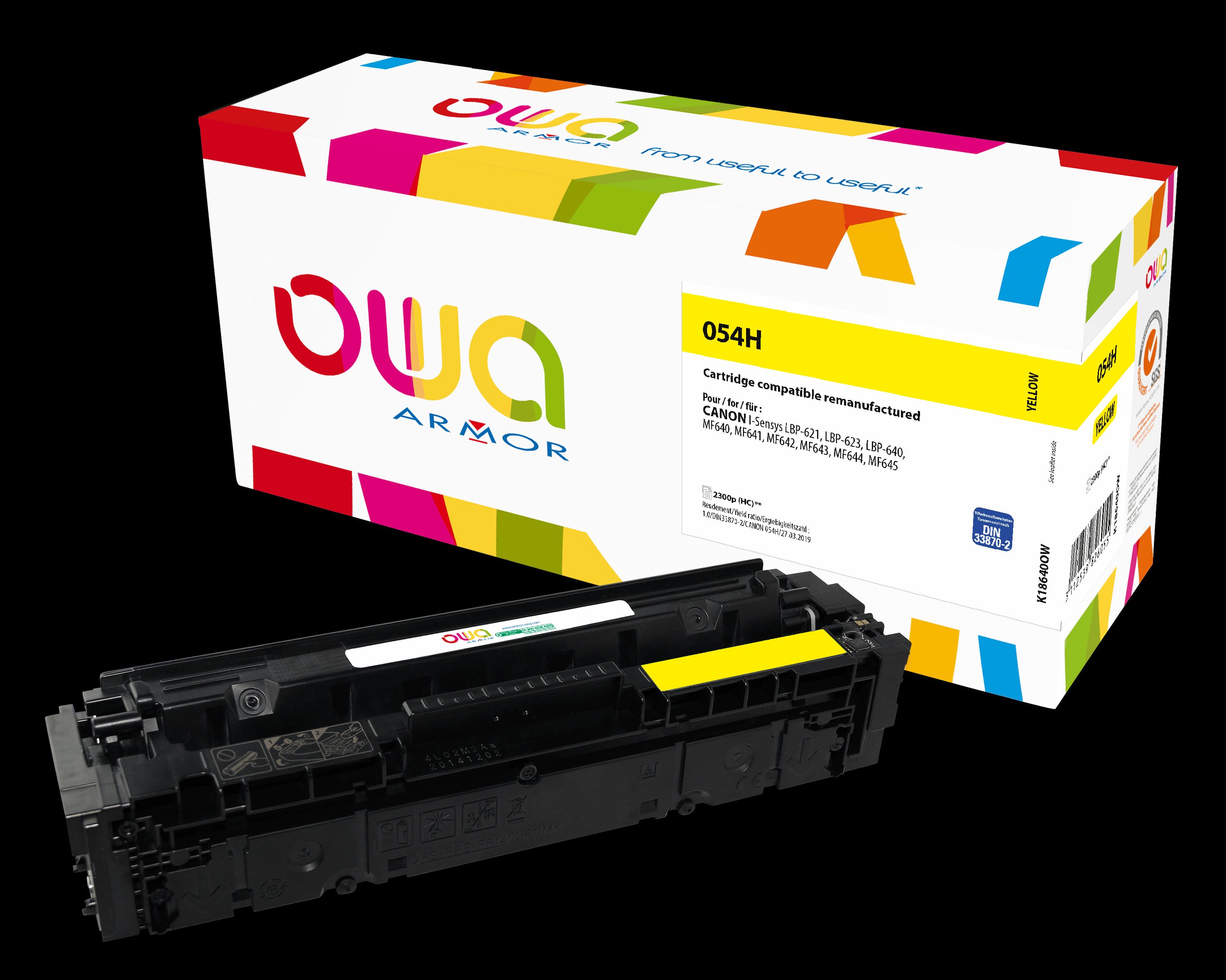 OWA Armor toner kompatibilný s Canon CRG-054H Y, 2300st, žltá/ yellow