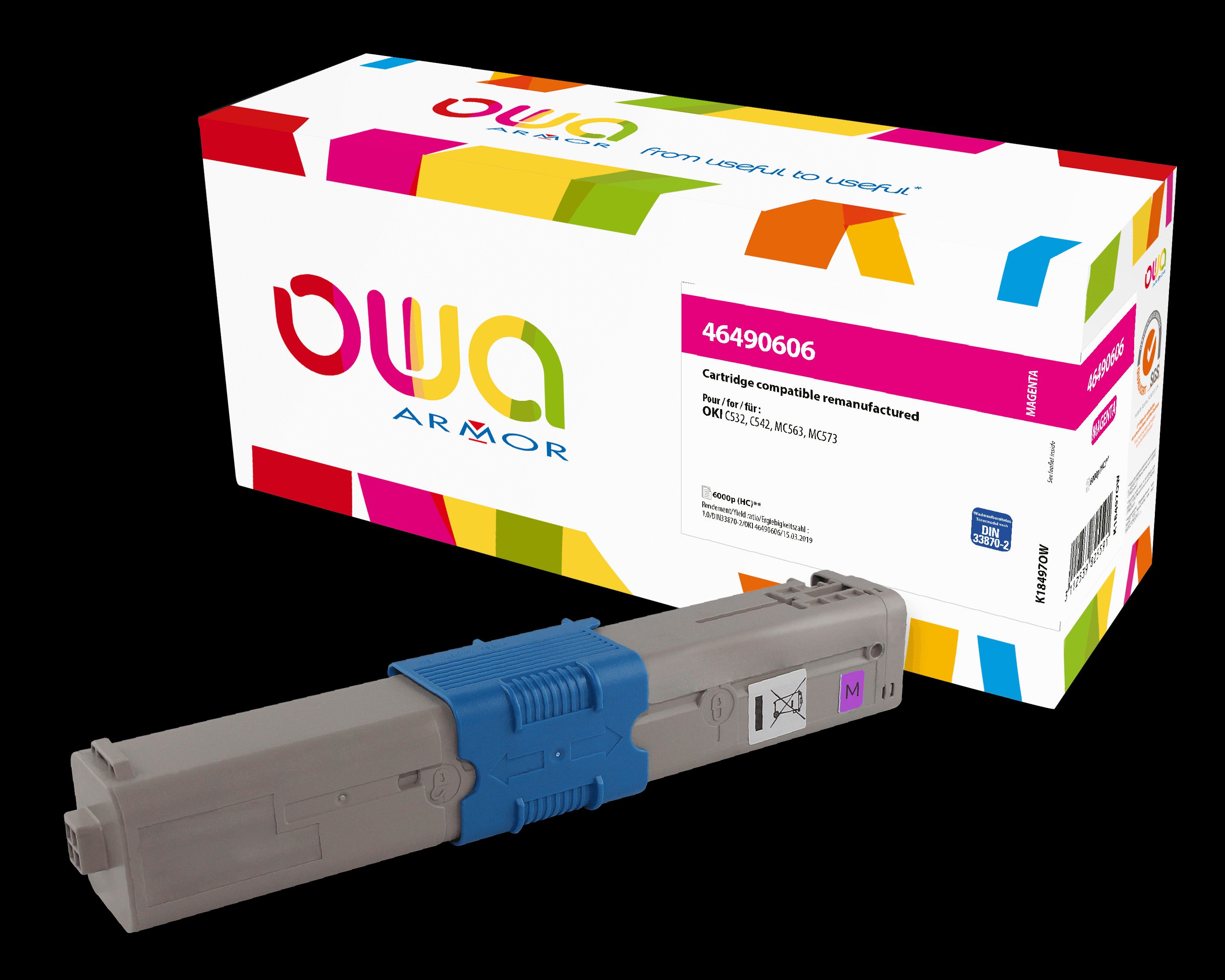 OWA Armor toner kompatibilný s OKI 46490606, 6000st, červená/ magenta