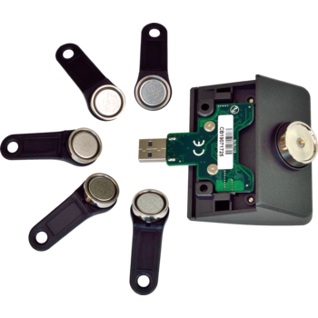 Čítačka iButtonov pre XPOS + 5 kľúčov, USB (emulácia RS232), šedá 