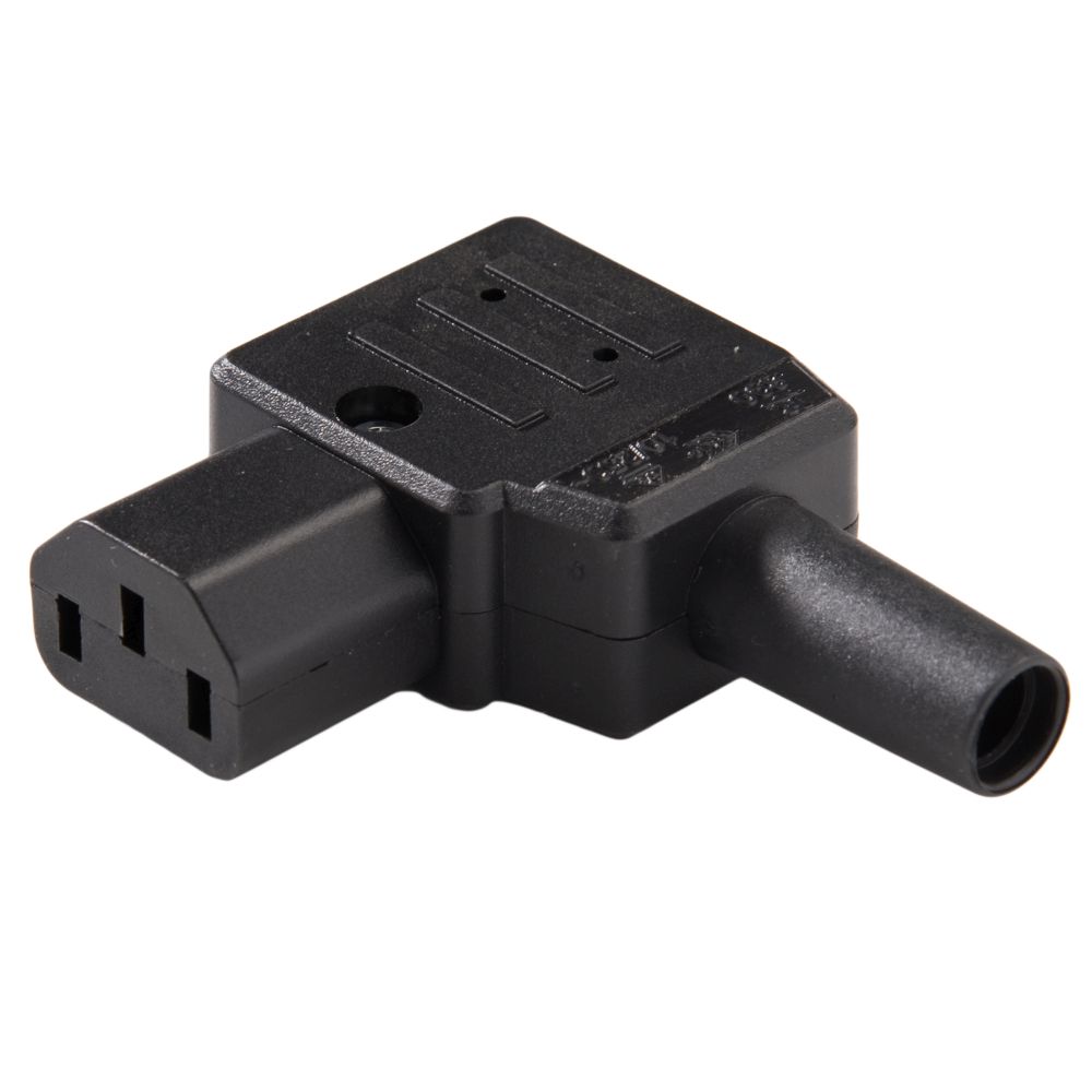 Konektor sieťový 230V/ F IEC C13, zahnutý 90°