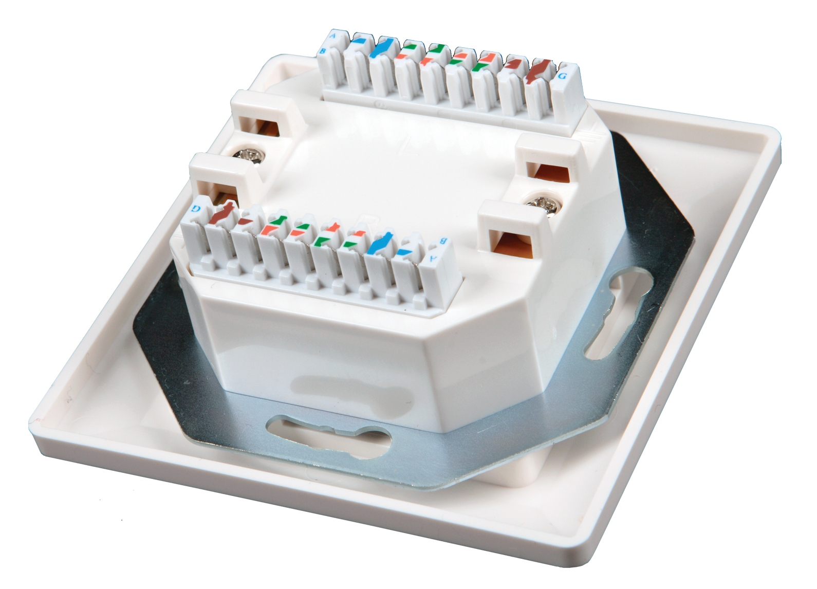 Zásuvka Solarix CAT5E UTP 2 x RJ45 pod omietku biela 