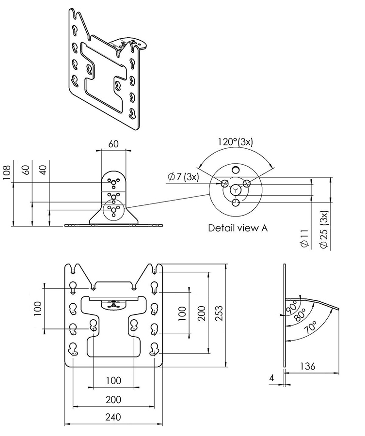 Vogel´s LCD adaptér VESA 200x200 PFI 3045 - černý 