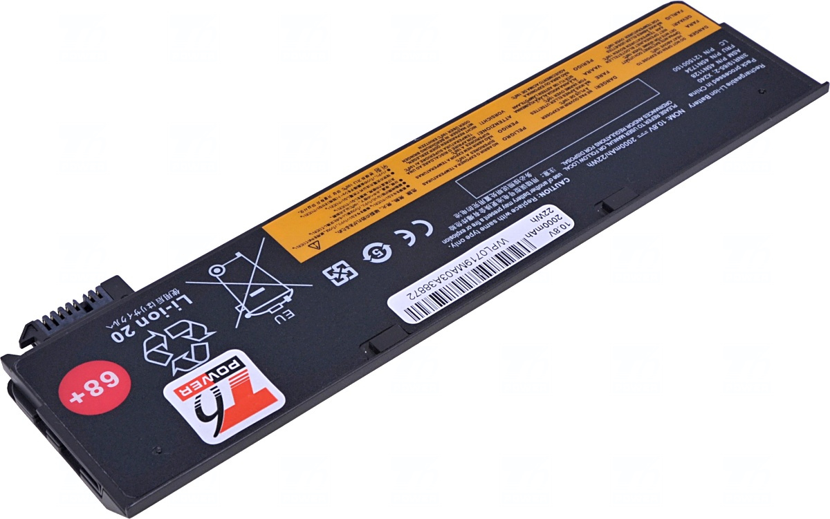 Batéria T6 Power pre Lenovo ThinkPad T440s, T450s, T460p, T470p, T550, 68, 2100mAh, 24Wh, 3cell 