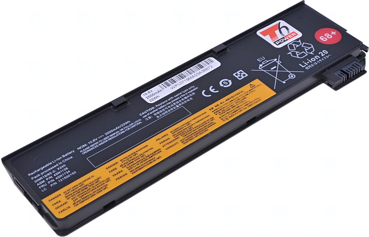 Batéria T6 Power pre Lenovo ThinkPad T440s, T450s, T460p, T470p, T550, 68, 2100mAh, 24Wh, 3cell