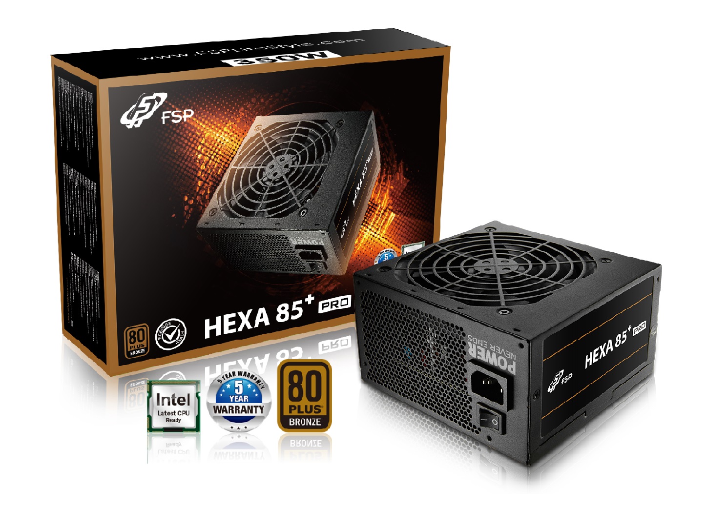 FSP HEXA 85+ PRO 350/ 350W/ ATX/ 80PLUS Bronze/ Retail