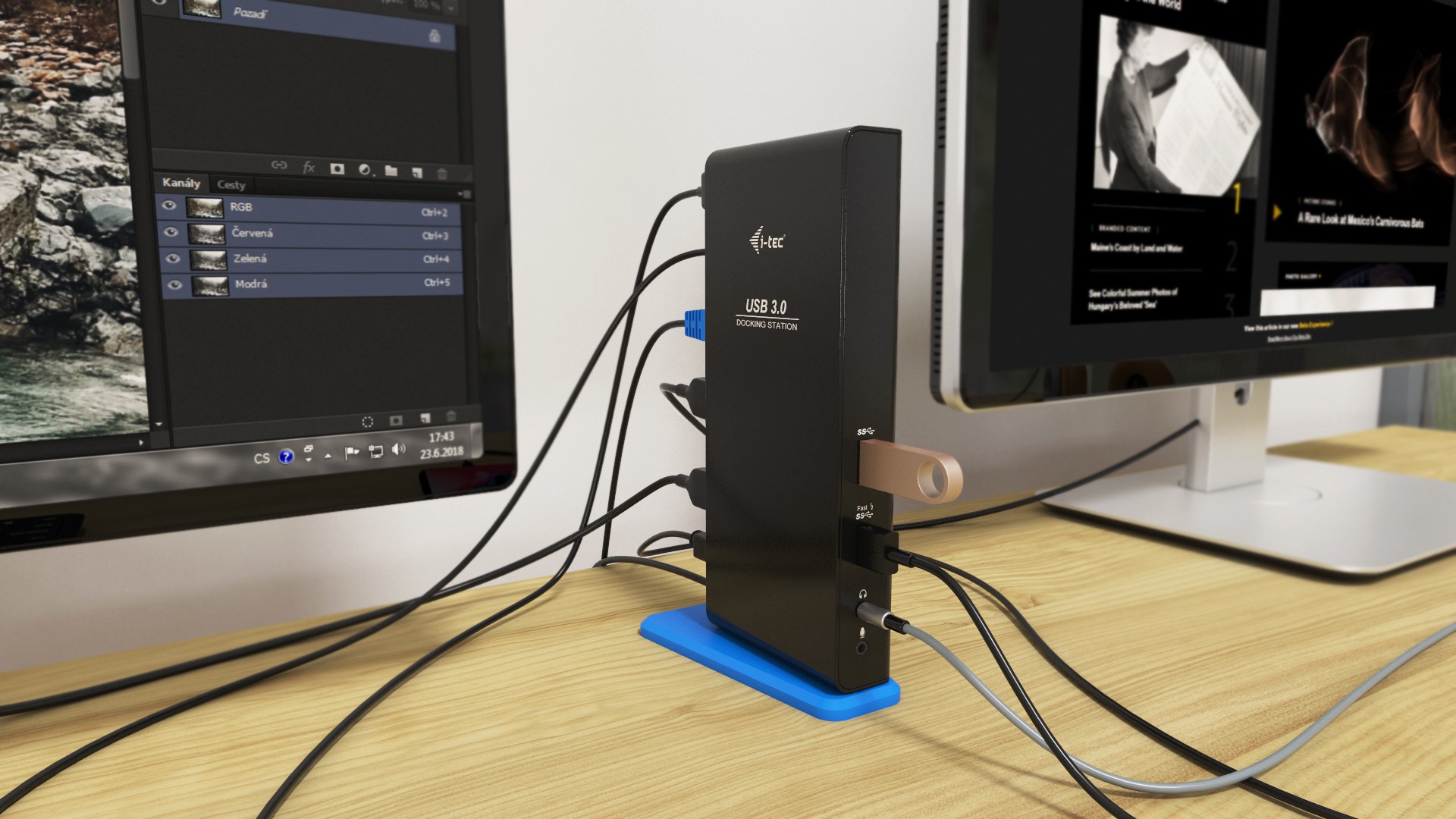 i-tec USB 3.0/ USB-C Dual HDMI Docking Station 