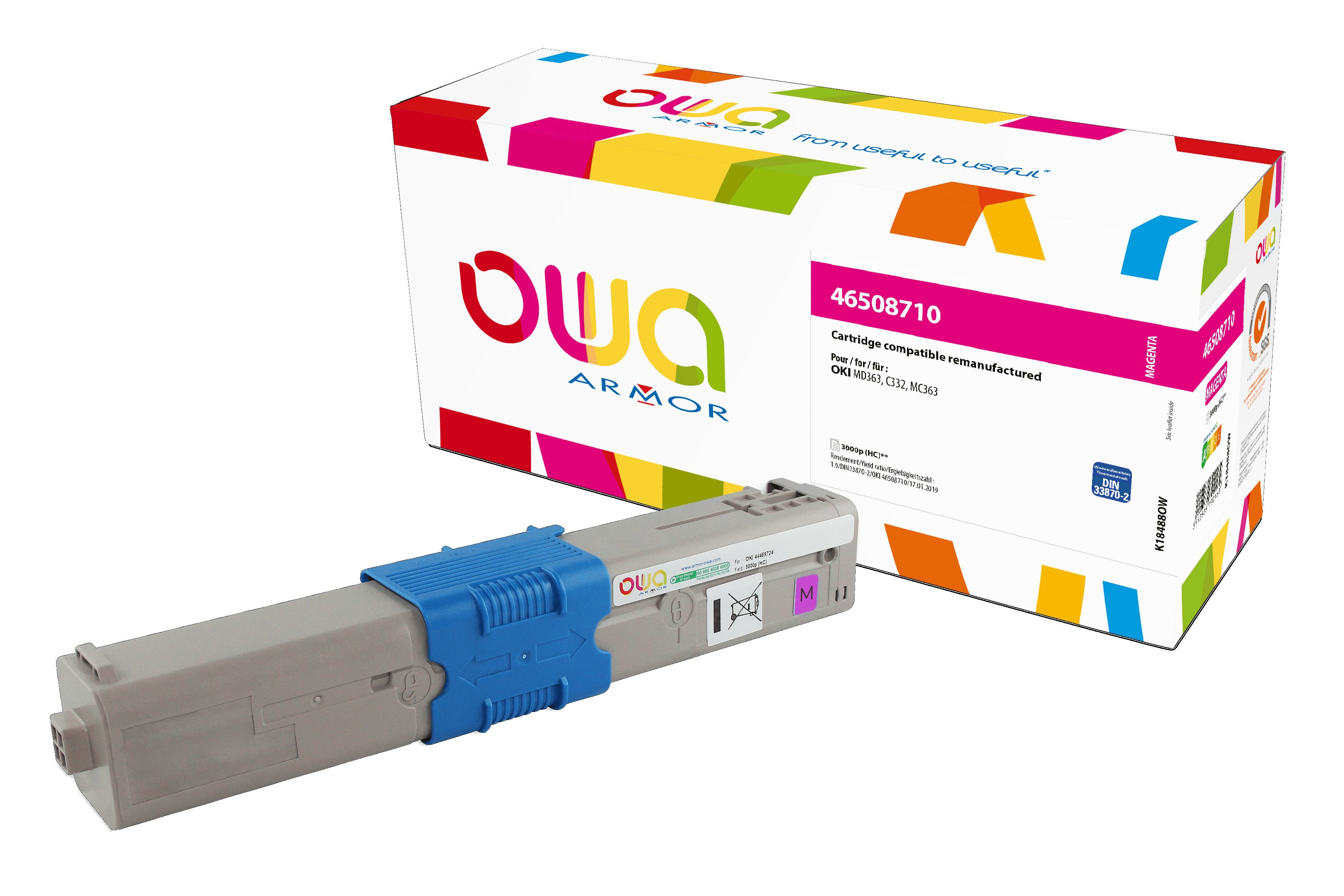 OWA Armor toner kompatibilný s OKI 46508710, 3000st, červená/ magenta