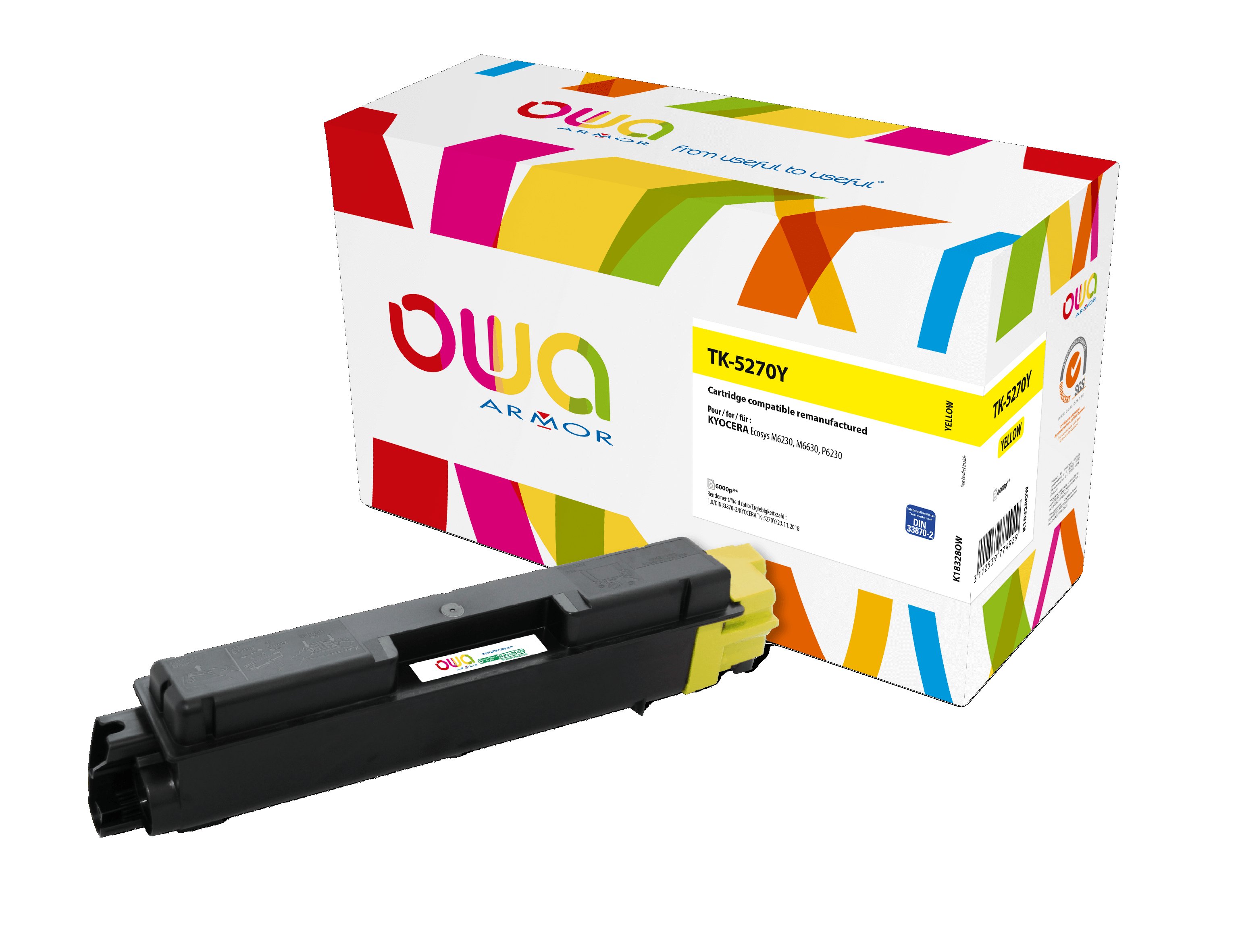 OWA Armor toner kompatibilný s Kyocera TK-5270Y, 6000st, žltá/ yellow
