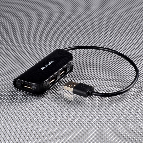 AXAGON HUE-X4B, 4x USB2.0 READY hub, čierny 