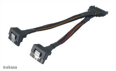 SATA napájacia rozdvojka Sata(M) na 2xSata(F) 15 cm