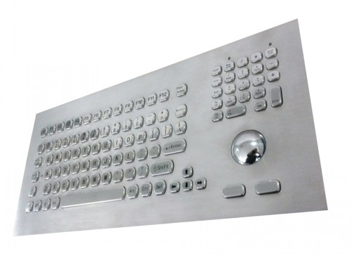 KB021 – Priemyselná nerezová klávesnica s trackballom do panelu, CZ, USB, IP65