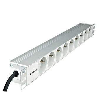 Napájací panel PDU 19", 9x ČSN, 1U, kábel 2 m 