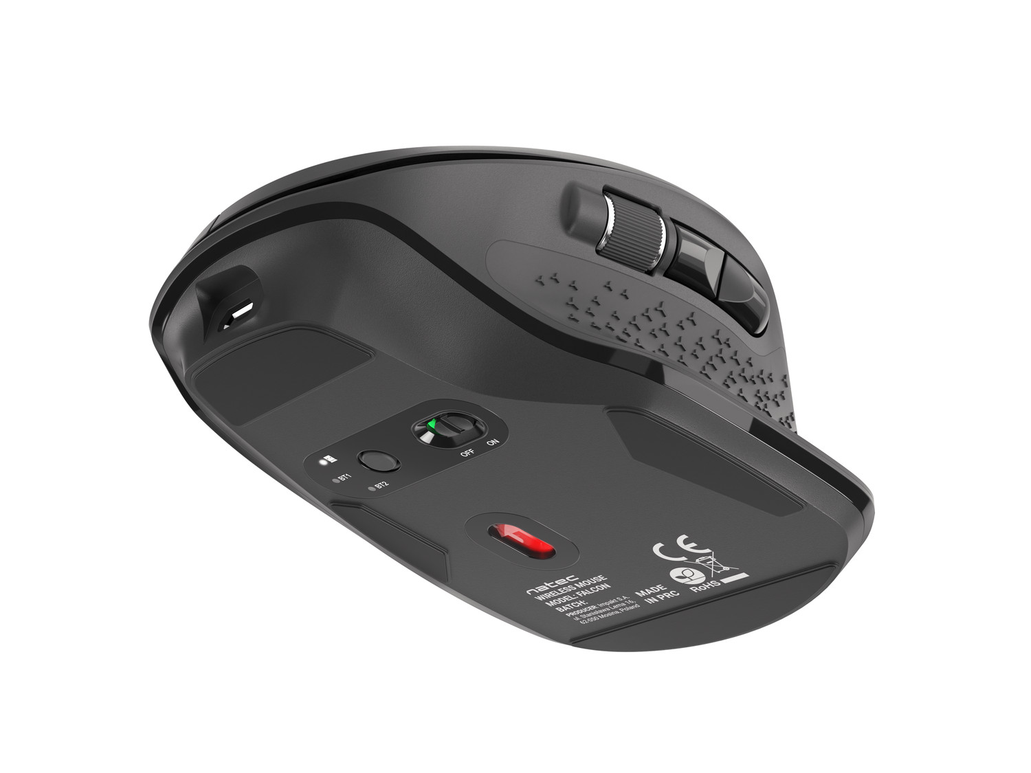 Natec optická myš FALCON/ 3200 DPI/ Kancelářská/ Optická/ Pro praváky/ Bezdrátová Bluetooth/ Černá 