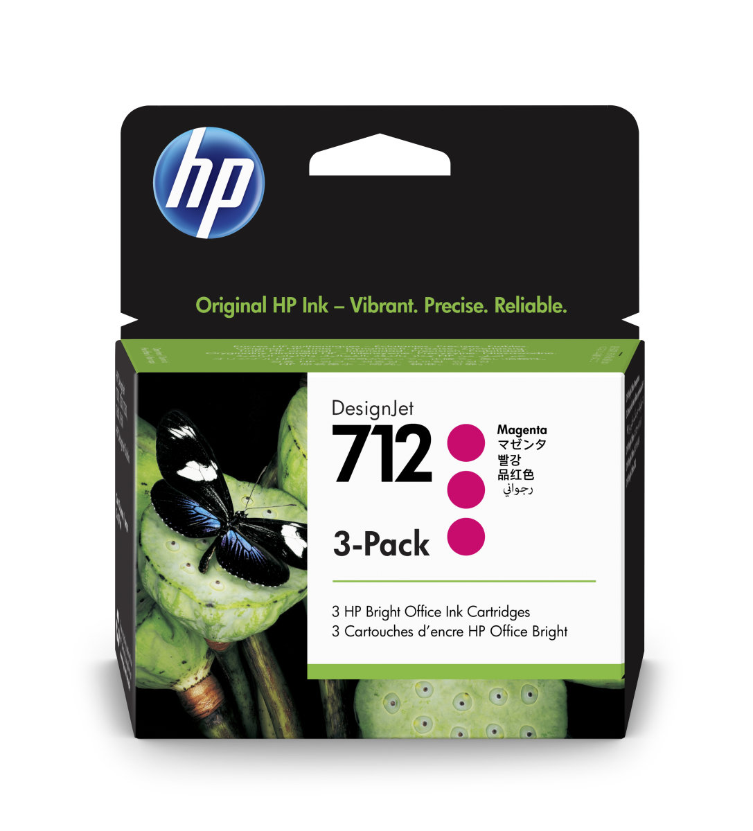 HP 712 Ink. náplň purpurová, trojbalenie; 3ED78A