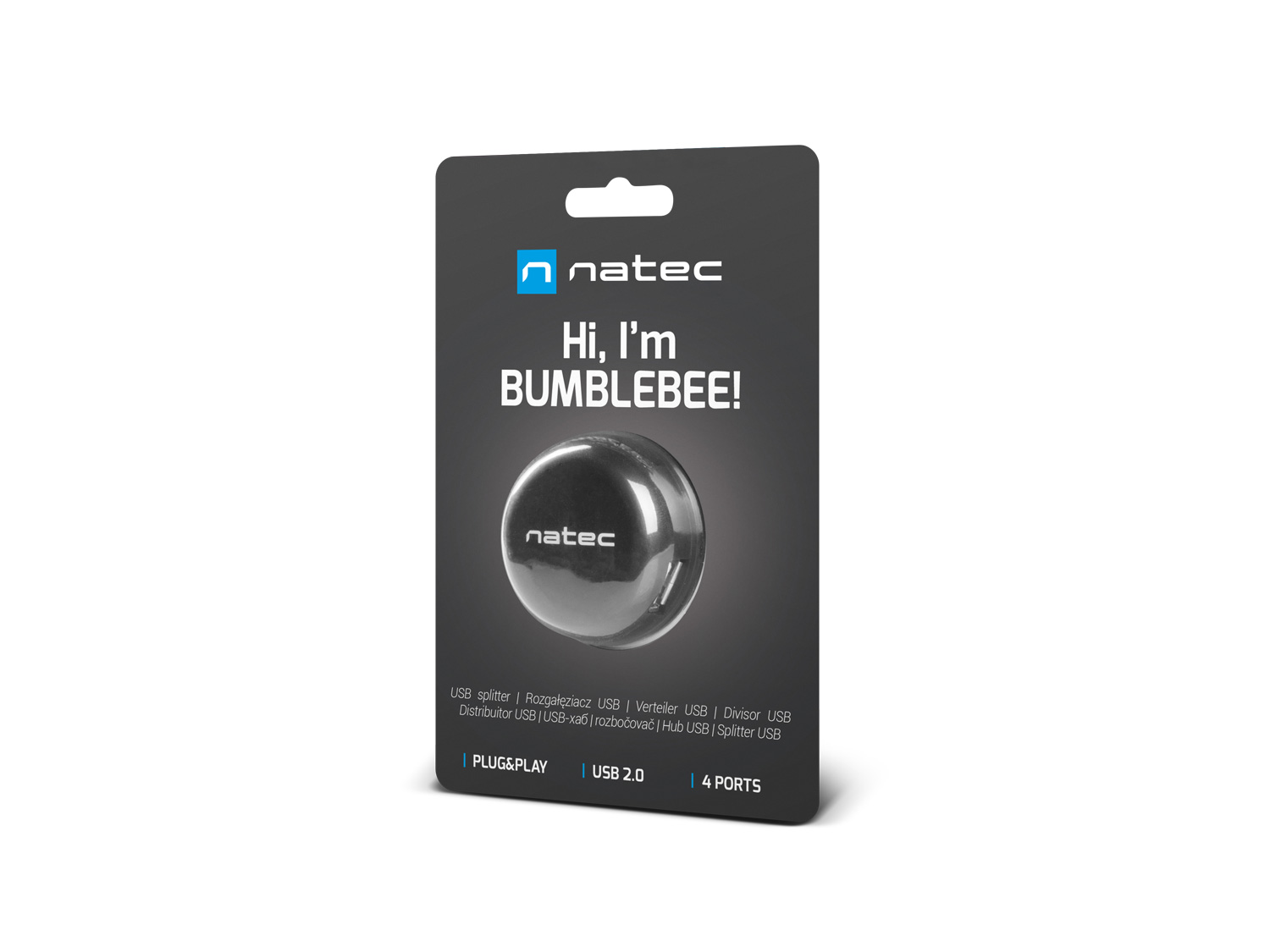 Natec BUMBLEBEE rozbočovač 3x USB 2.0 HUB čierny 