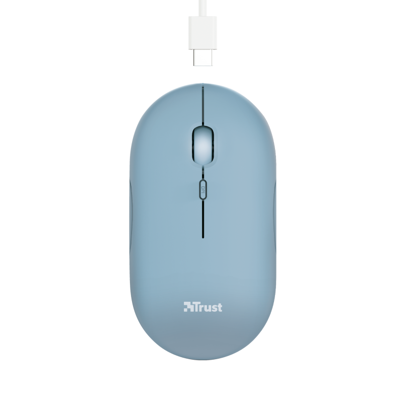 TRUST PUCK/ Cestovná/ Optická/ 1 600 DPI/ USB+BT/ Modrá 
