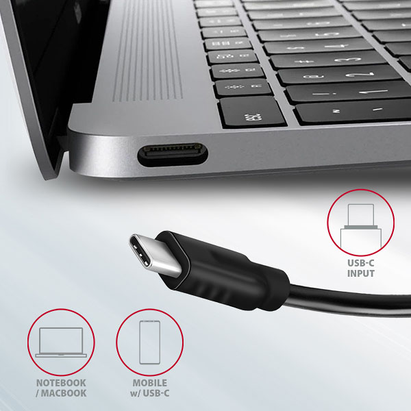 AXAGON HMC-5G2, USB 10Gbps hub, porty 2x USB-A, 2x USB-C, HDMI 4k/ 60, PD 100W, kábel USB-C 13cm 