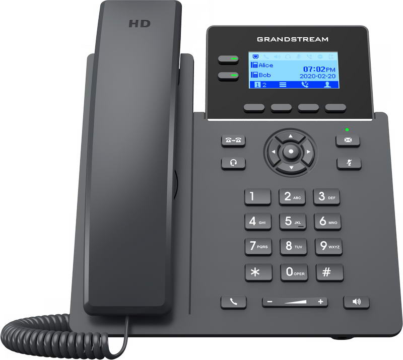 Grandstream GRP2602P SIP telefón, 2, 21" LCD podsv. displej, 4 SIP účty, 2x100Mbit port, PoE 
