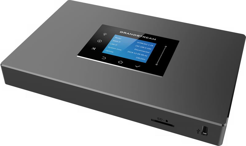 Grandstream UCM6301 VoIP PBX, 500 užív., 75 súb. hov., videokonf. 12úč., 1xFXO, 1xFXS port