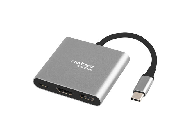 Natec multiport adaptér Fowler MINI USB-C PD, USB 3.0, HDMI 4K 