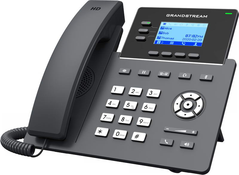 Grandstream GRP2603 SIP telefón, 2, 48" LCD podsv. displej, 6 SIP účty, 2x1Gbit port 