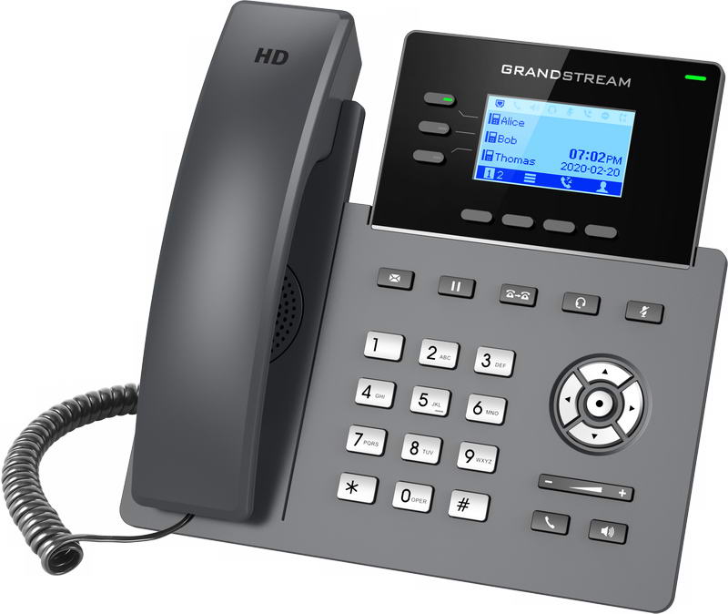 Grandstream GRP2603 SIP telefón, 2, 48" LCD podsv. displej, 6 SIP účty, 2x1Gbit port 