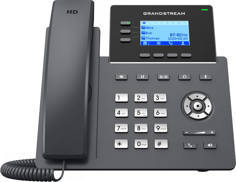 Grandstream GRP2603 SIP telefón, 2, 48" LCD podsv. displej, 6 SIP účty, 2x1Gbit port 