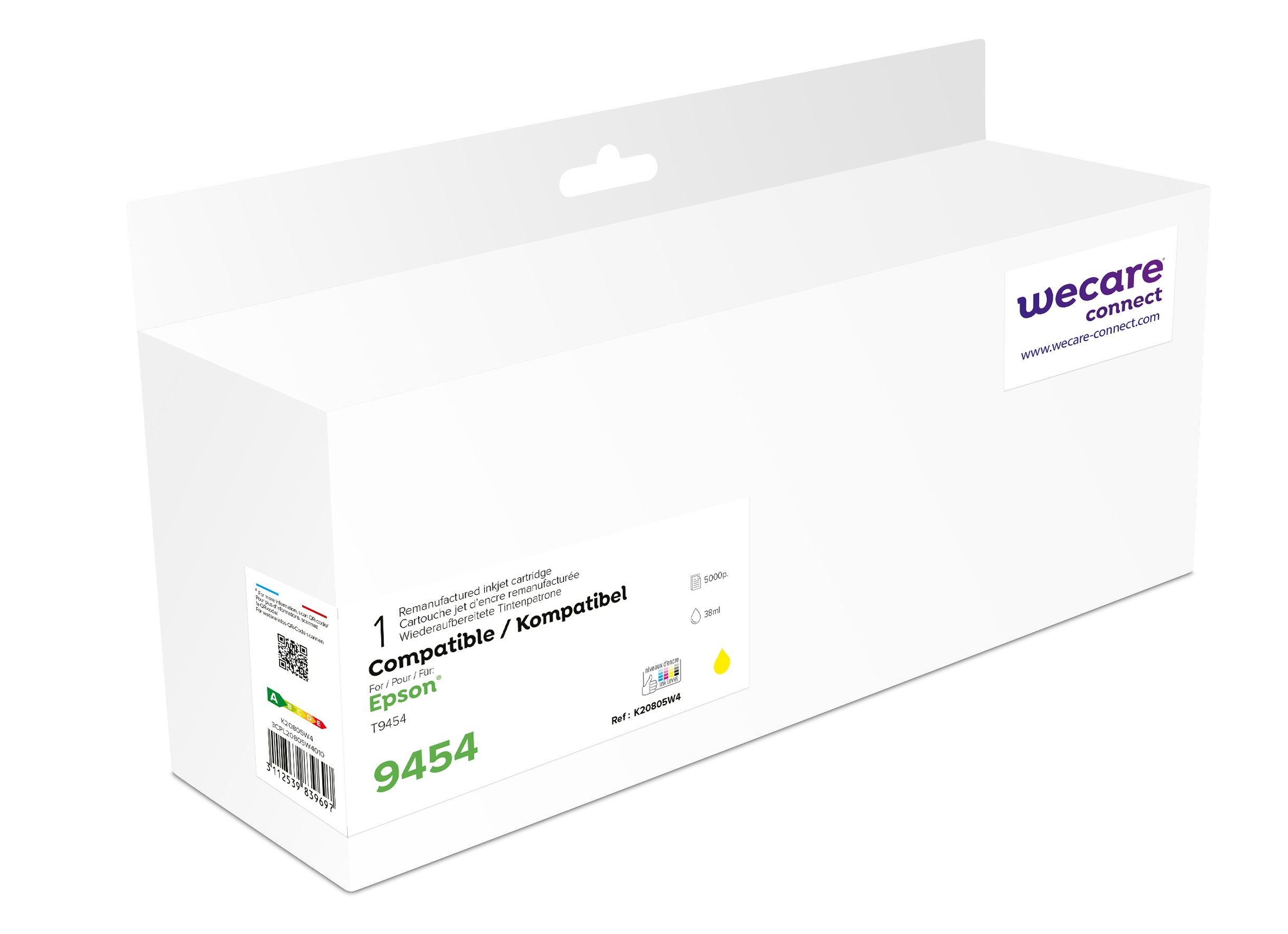 WECARE ARMOR ink kompatibilný s Epson C13T945440, žltá/ yYellow