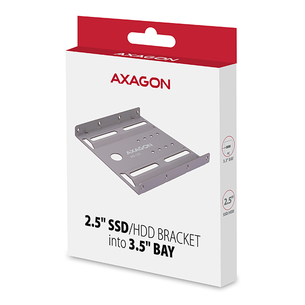 AXAGON RHD-125S, kovový rámeček pro 1x 2.5" HDD/ SSD do 3.5" pozice, šedý 