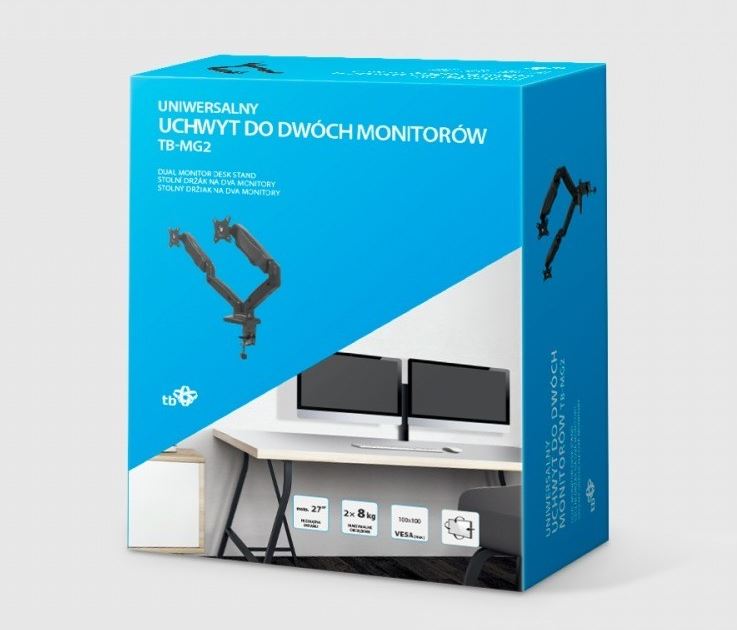 TB držiak plynový na dva monitory TB-MG2 27 2x8kg 