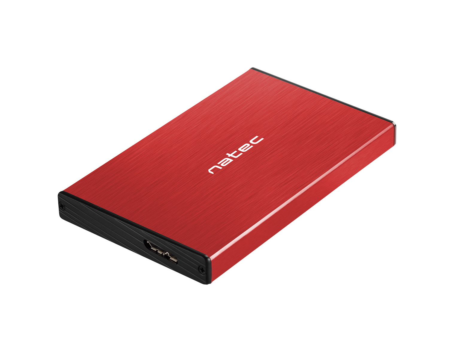 Externí box pro HDD 2, 5" USB 3.0 Natec Rhino Go, červený, hliníkové tělo 