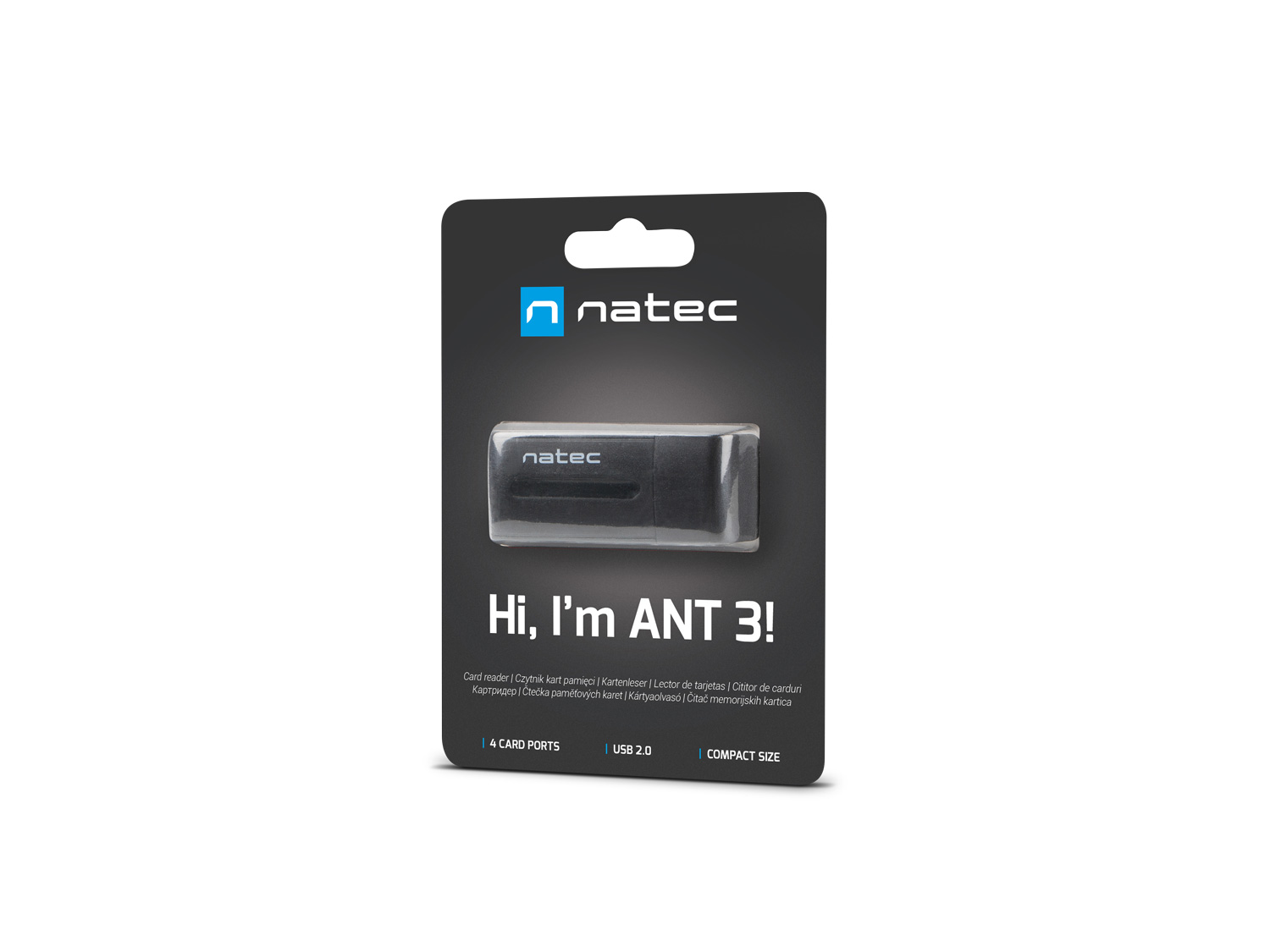 Natec ALL in One čtečka karet MINI ANT USB 2.0, M2/ microSD/ MMC/ Ms/ RS-MMC/ SD/ T-Flash