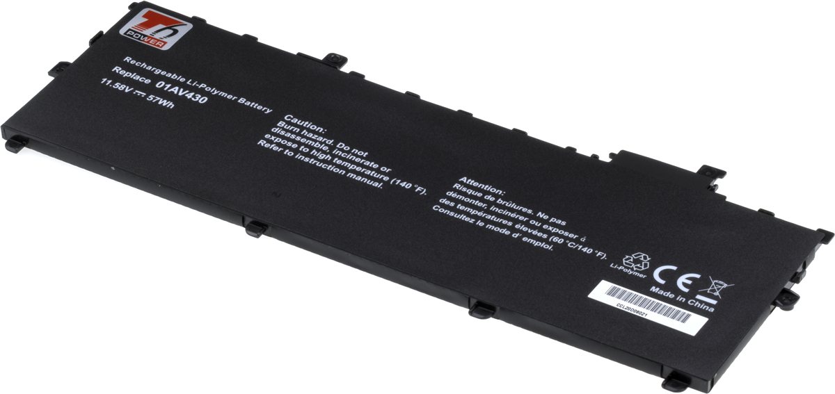 Batéria T6 Power pre Lenovo ThinkPad X1 Carbon 5th, 6th Gen, 4900mAh, 57Wh, 3cell, Li-Pol